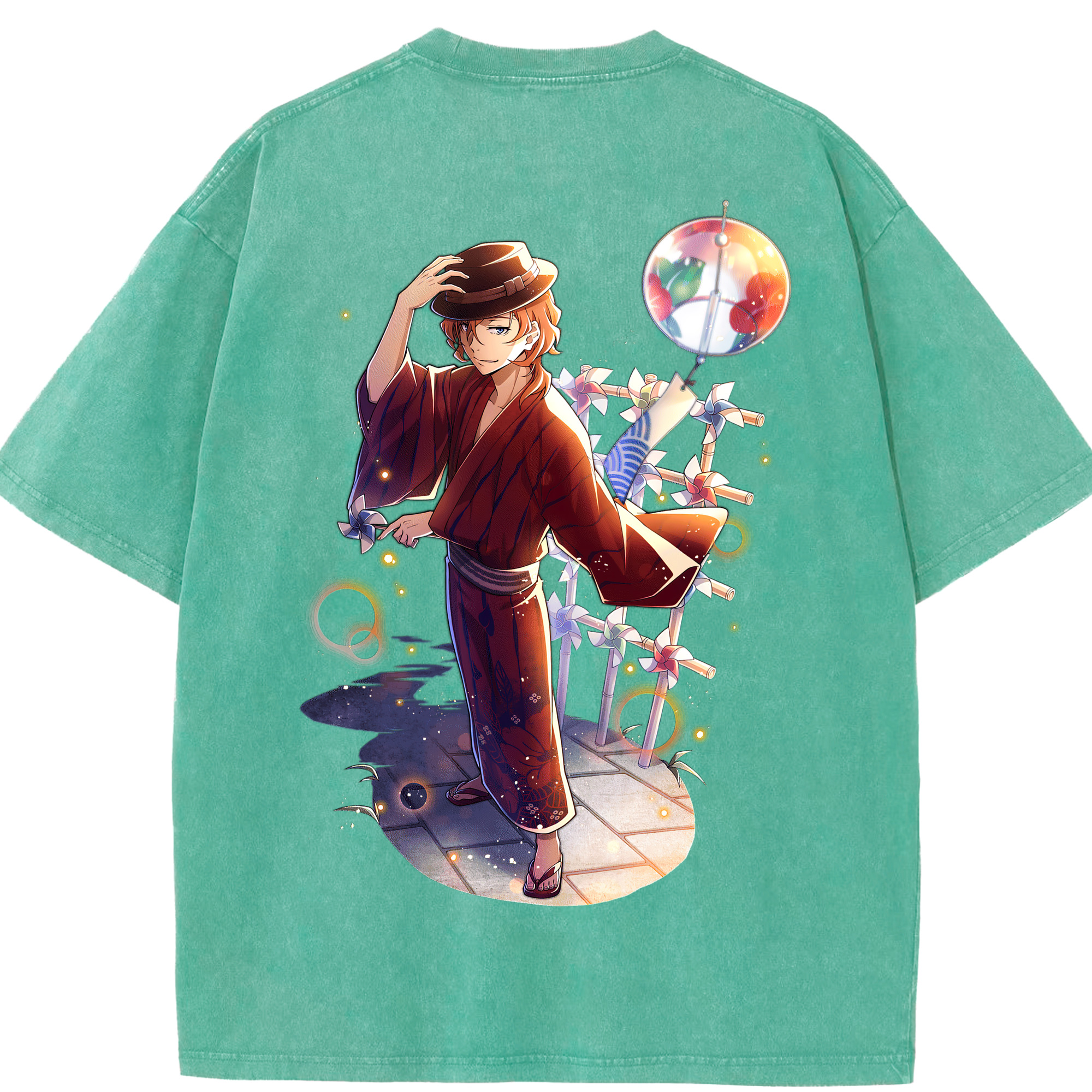 （画像用） 文豪ストレイドッグス Bungo Stray Dogs 綿100% ヴィンテージ風 半袖Tシャツ（背面プリント）